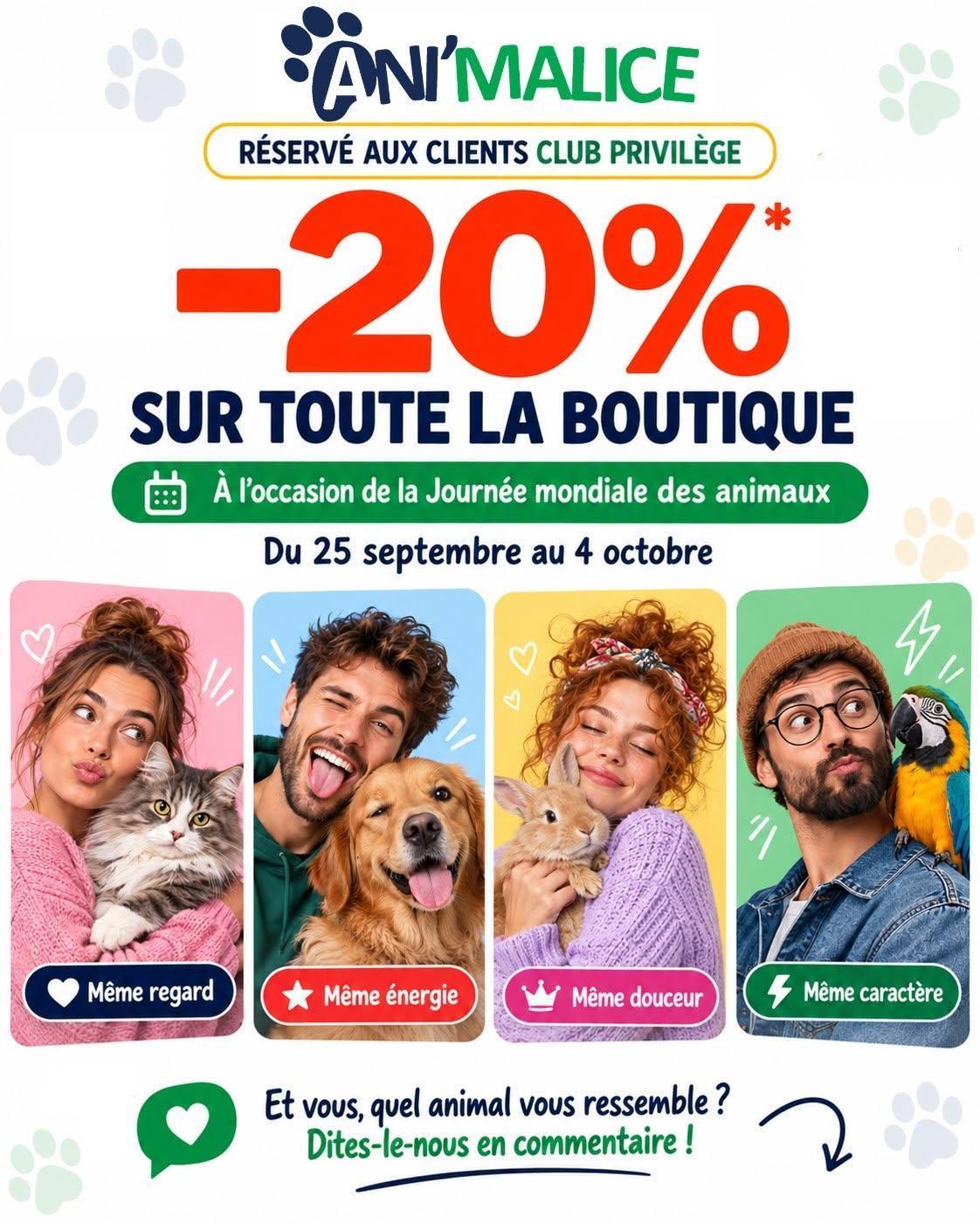 🐶🐾Journée Mondial des Animaux avec 𝐀𝐍𝐈'𝐌𝐀𝐋𝐈𝐂𝐄!🐱🐰