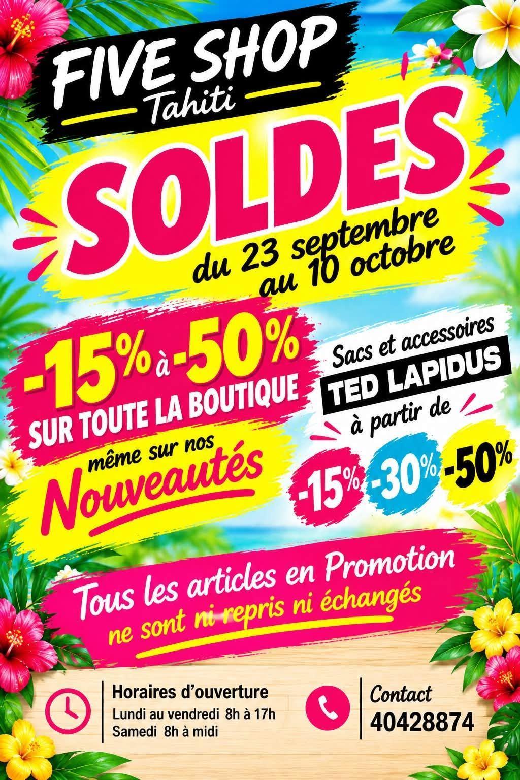 🔥 C'est les Soldes chez 𝐅𝐈𝐕𝐄 𝐒𝐇𝐎𝐏 𝐓𝐀𝐇𝐈𝐓𝐈! 🔥