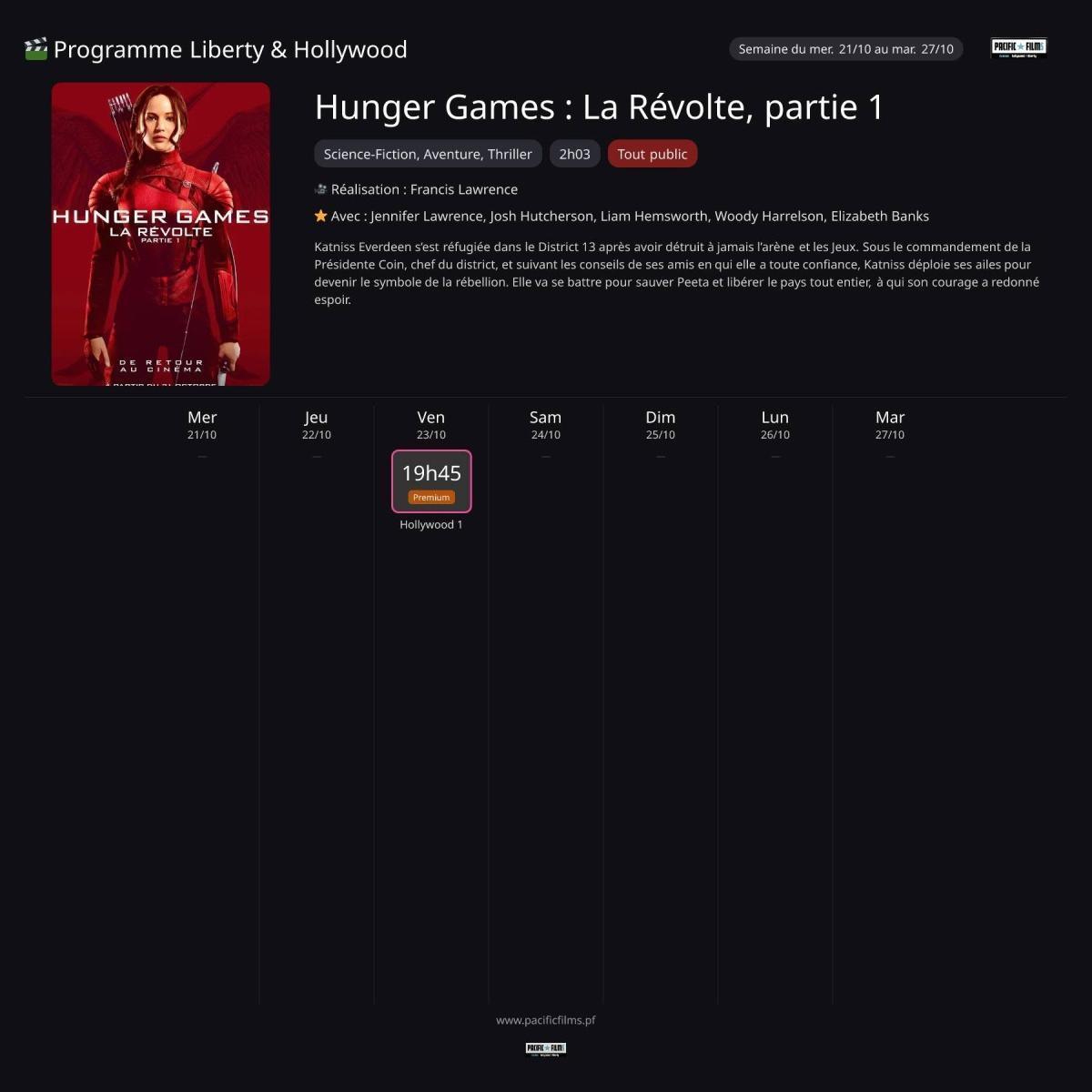 HUNGER GAMES : LA REVOLTE - PARTIE 1