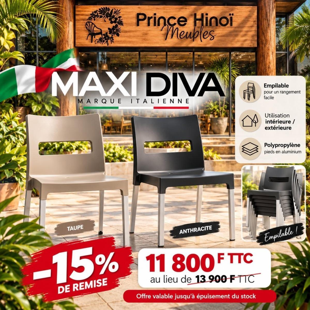 ✨ Découvrez chez 𝐏𝐫𝐢𝐧𝐜𝐞 𝐇𝐢𝐧𝐨𝐢̈ 𝐌𝐞𝐮𝐛𝐥𝐞𝐬 la chaise MAXI DIVA 🪑