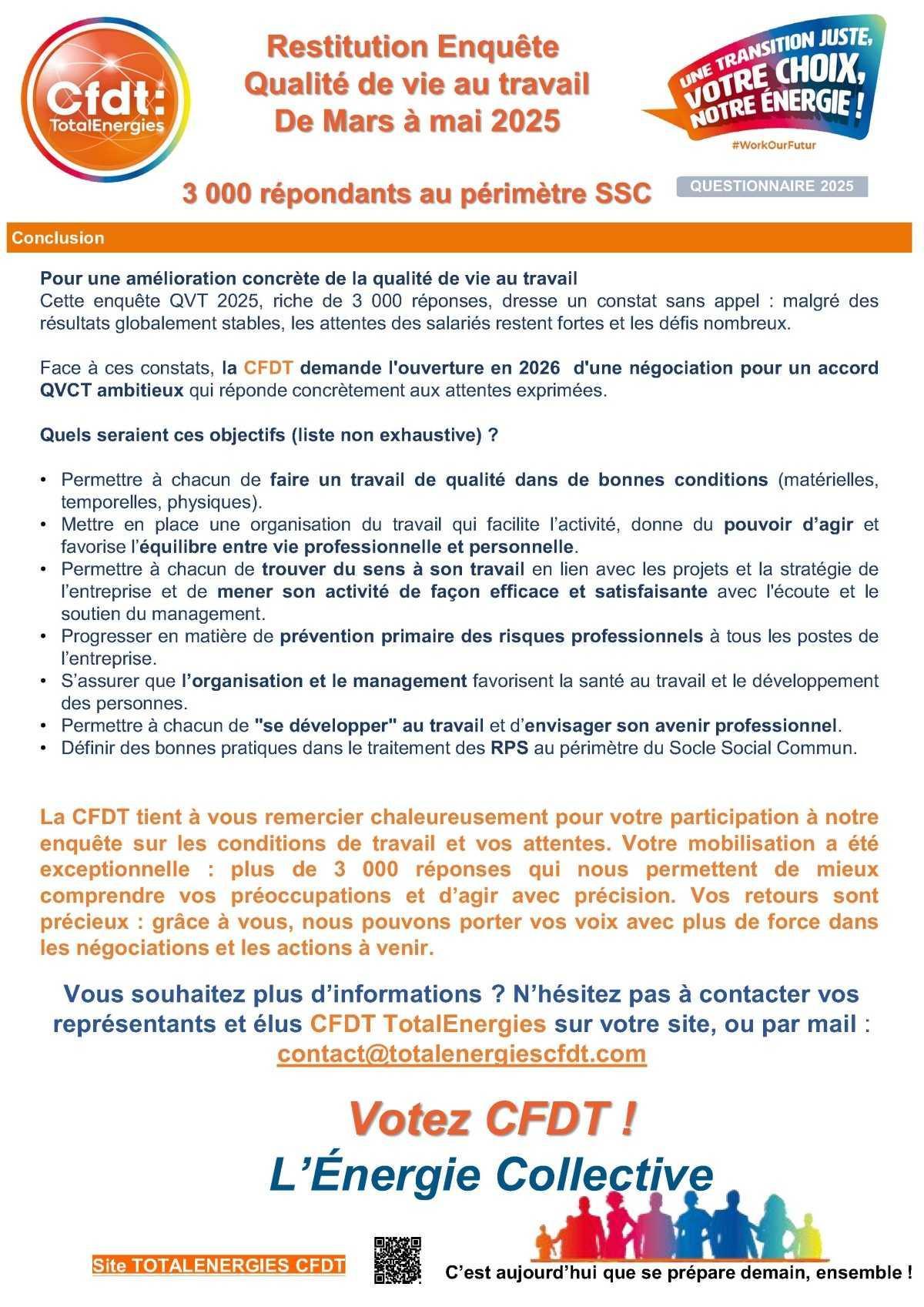 3 000 voix pour demain : la CFDT à l’écoute des réalités du terrain ! 3 000 voix pour demain : la CFDT à l’écoute des réalités du terrain !