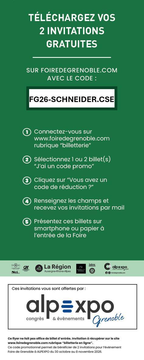 2 invitations gratuites pour la Foire de Grenoble