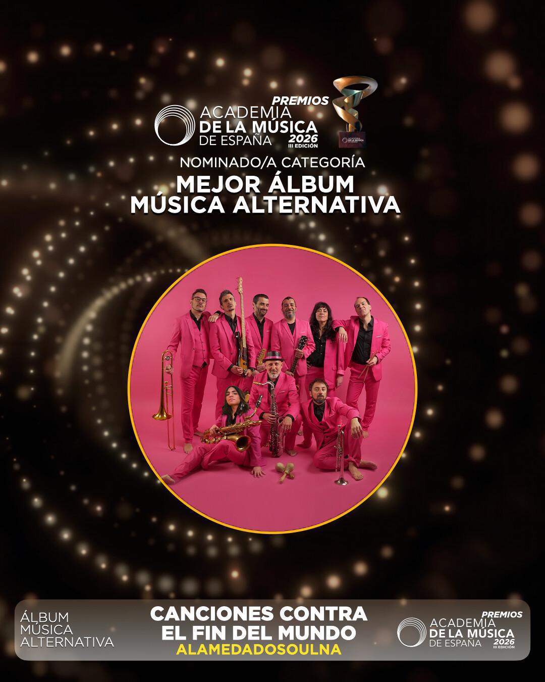 Alamedadosoulna, nominados a 'Mejor álbum de música alternativa' en los Premios de la Música en España Alamedadosoulna, nominados a 'Mejor álbum de música alternativa' en los Premios de la Música en España
