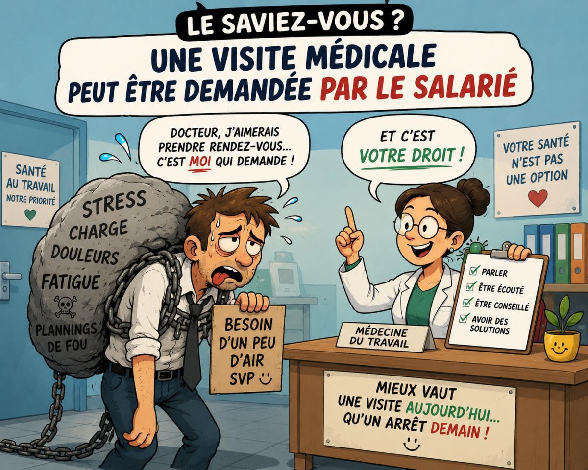 Fatigue, stress, douleurs… vous pouvez demander une visite médicale Fatigue, stress, douleurs… vous pouvez demander une visite médicale
