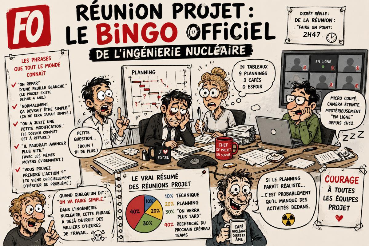 Réunion projet : le bingo officiel de l’ingénierie nucléaire