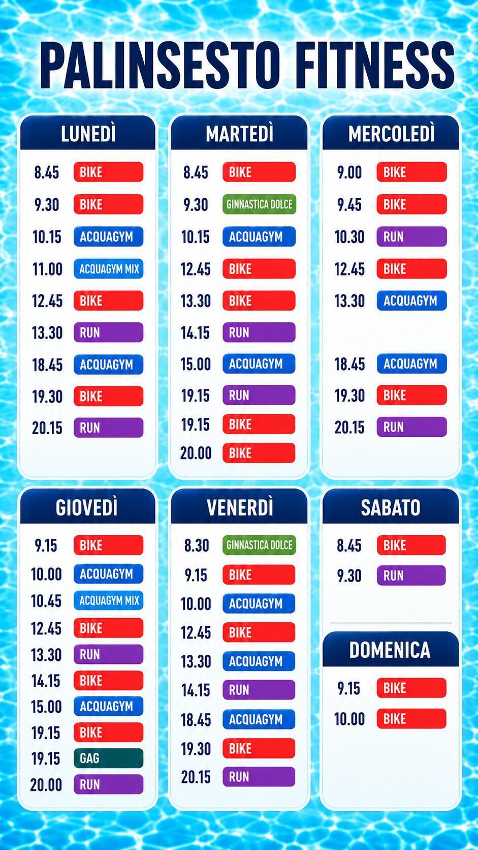 Palinsesto Fitness