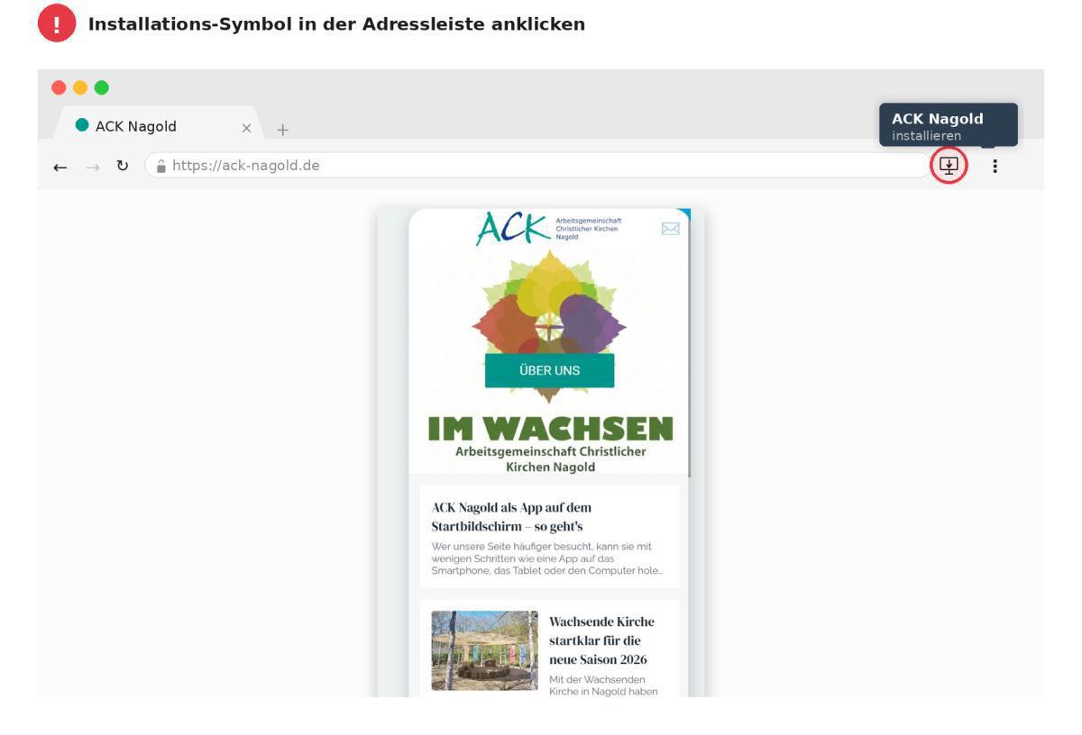 ACK Nagold als App auf dem Startbildschirm – so geht's