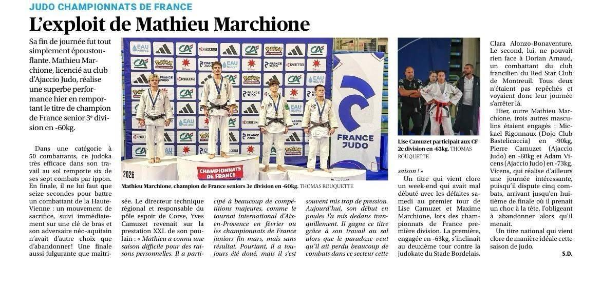 Championnats de France - Mathieu Marchione champion de France