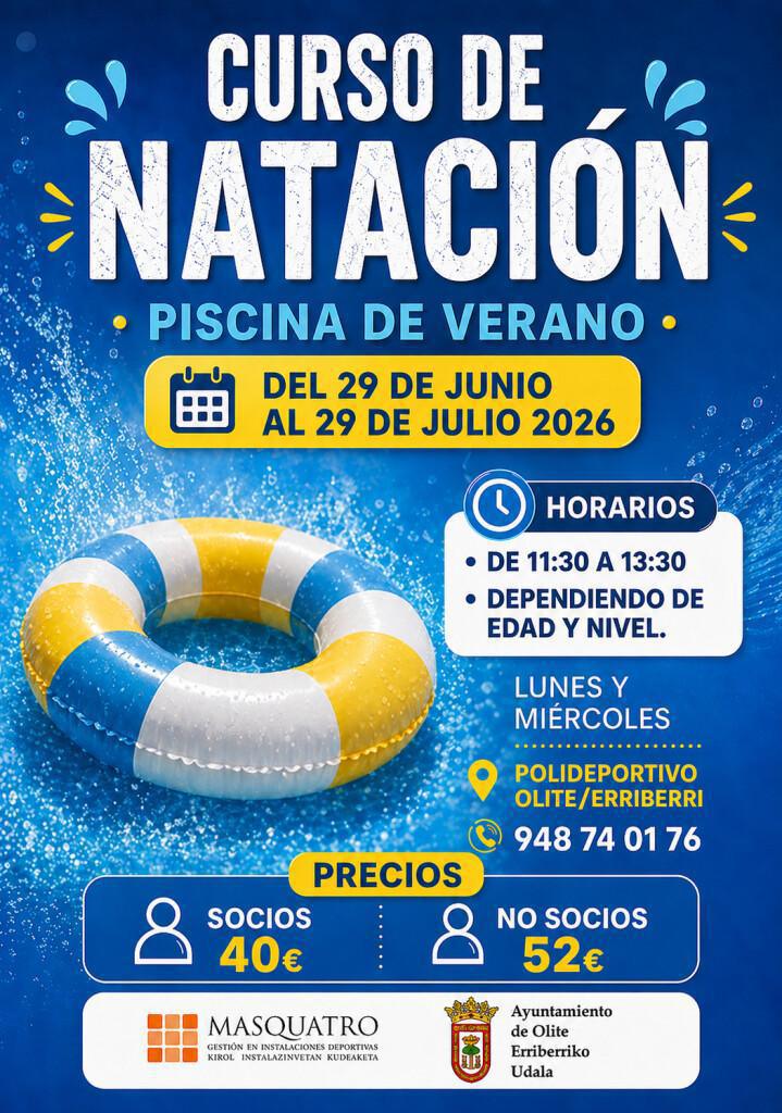 Cursos de natación y pádel en el mes de julio