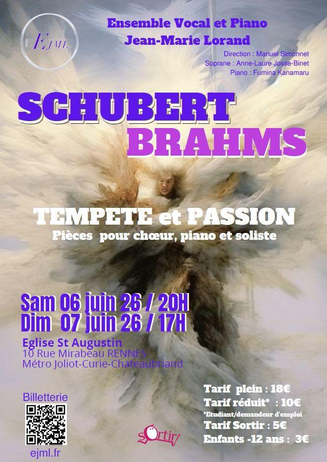SCHUBERT - BRAHMS, Tempête et passion à la Paroisse Saint Augustin SCHUBERT - BRAHMS, Tempête et passion à la Paroisse Saint Augustin