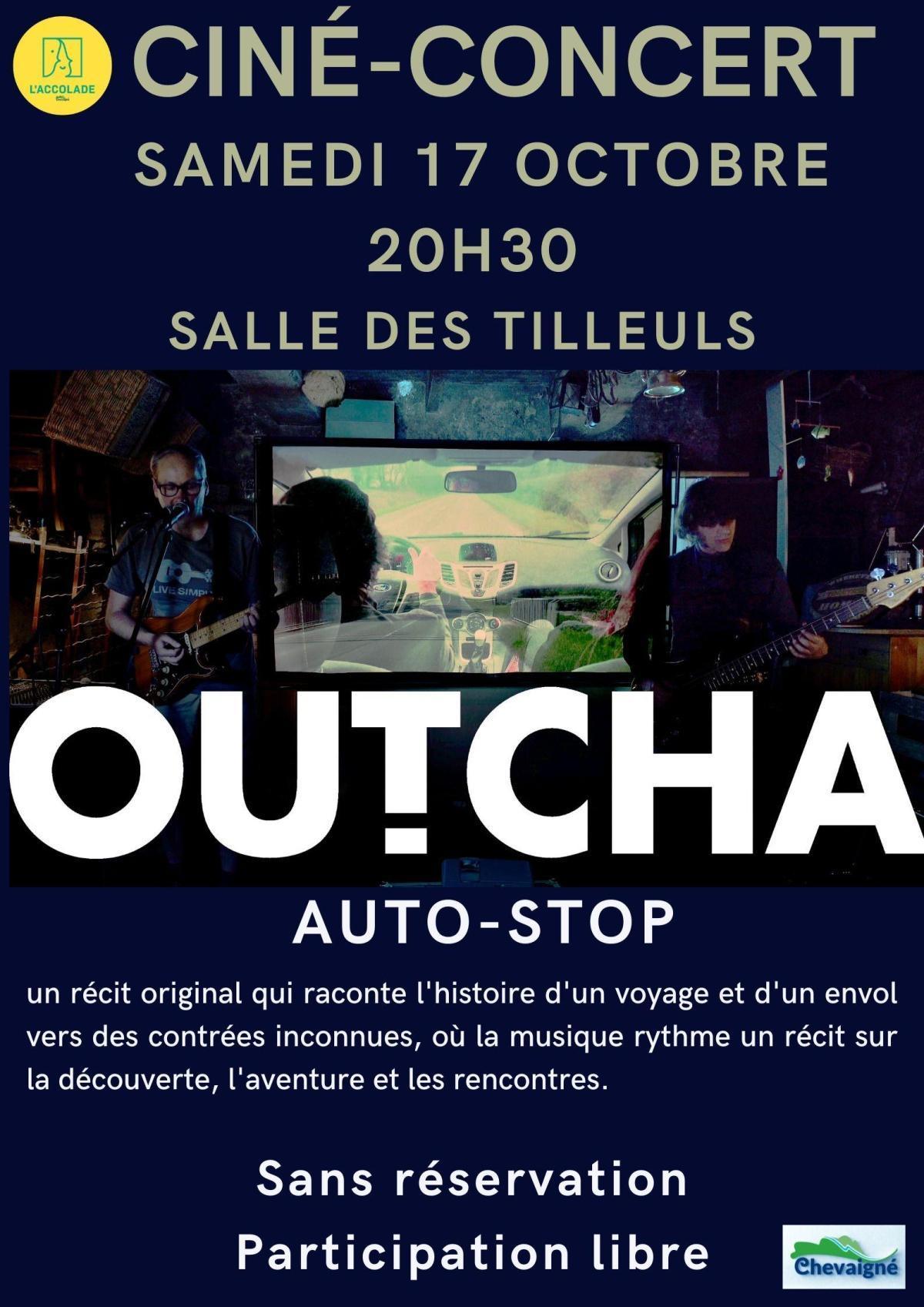 Ciné-concert « Auto-stop » du groupe Outcha au Théâtre des Tilleuls, Chevaigné Ciné-concert « Auto-stop » du groupe Outcha au Théâtre des Tilleuls, Chevaigné