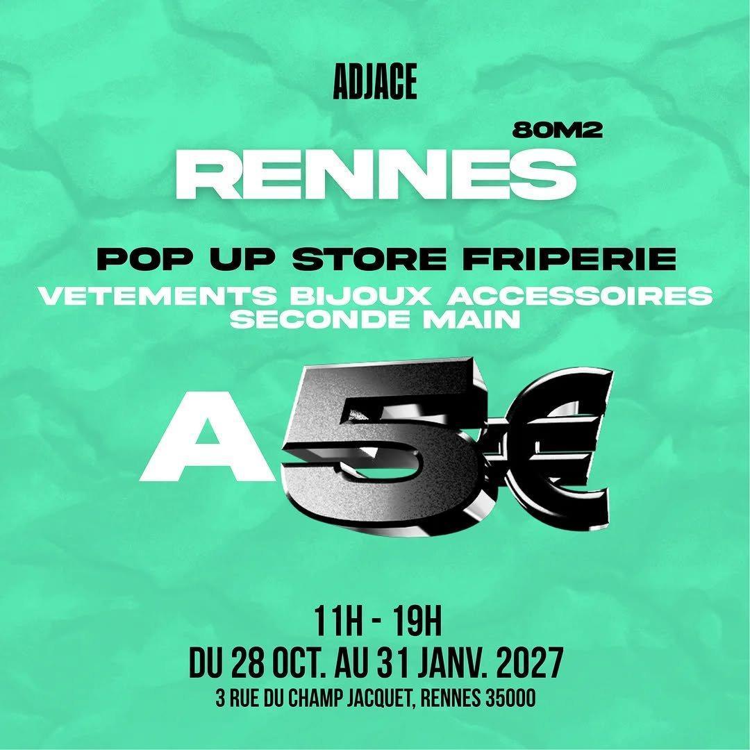 ⭐ Pop Up friperie Adjace tout à 5 € rue du Champ Jacquet ⭐ Pop Up friperie Adjace tout à 5 € rue du Champ Jacquet