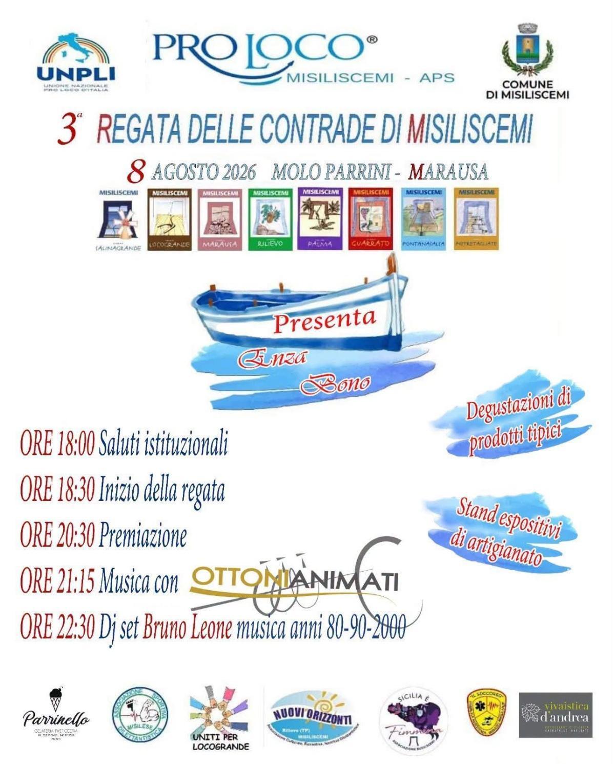 Regata delle contrade, villaggio del gusto ed esposizione dell'artigianato locale - Proloco di Misiliscemi (dalle ore 18.00)