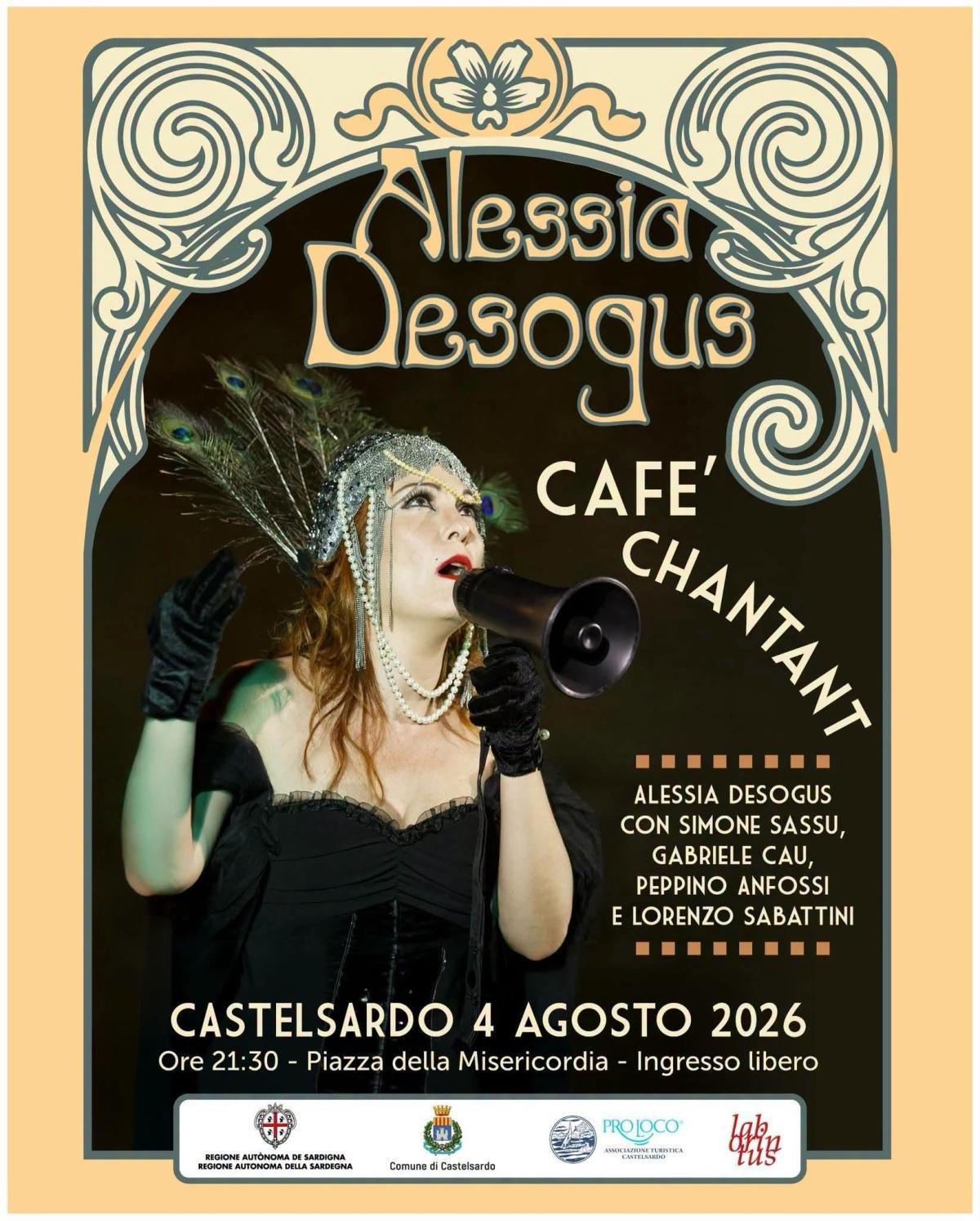 "CafebChantant" con Alessia Desogus le Atmosfere dei cafè Parigini nel cure di Castelsardo(inizio ore 21:30)