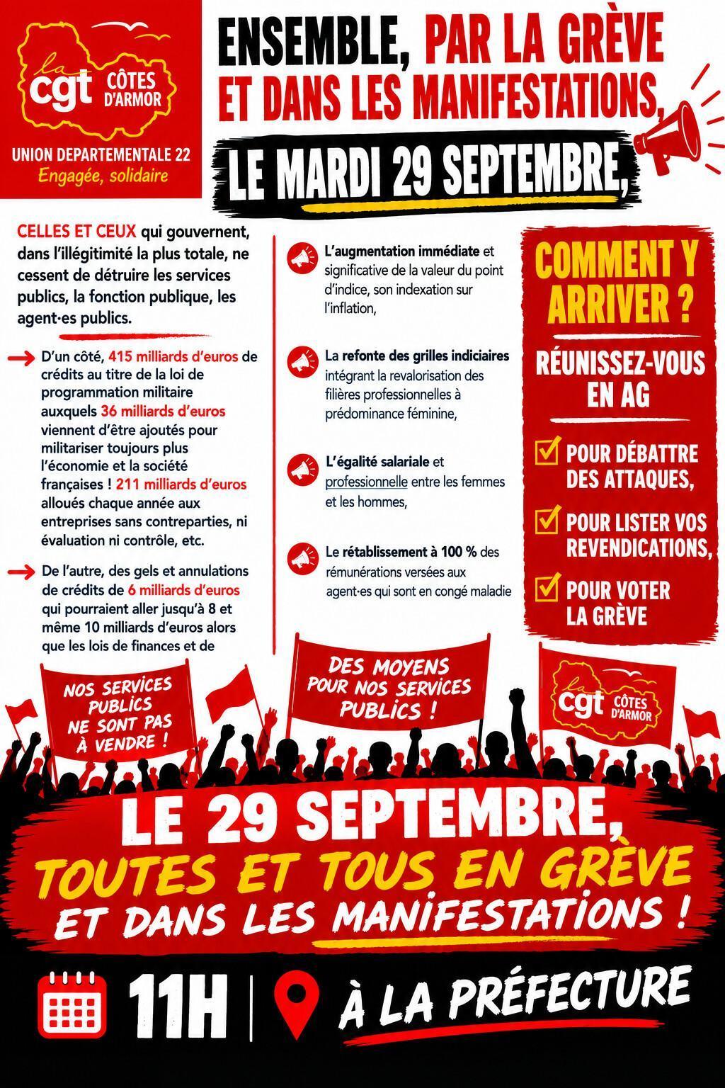 Toutes et tous mobilisés le 29 septembre