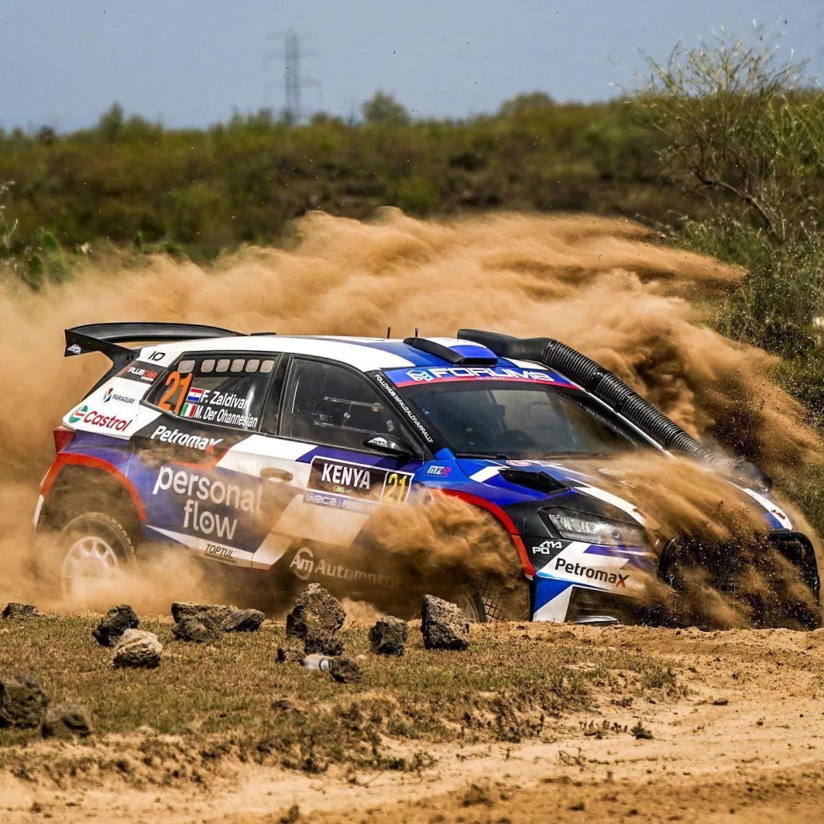 WRC Safari Rally Kenia 2025: Zaldívar y Domínguez destacan en el Shakedown de los Rally2