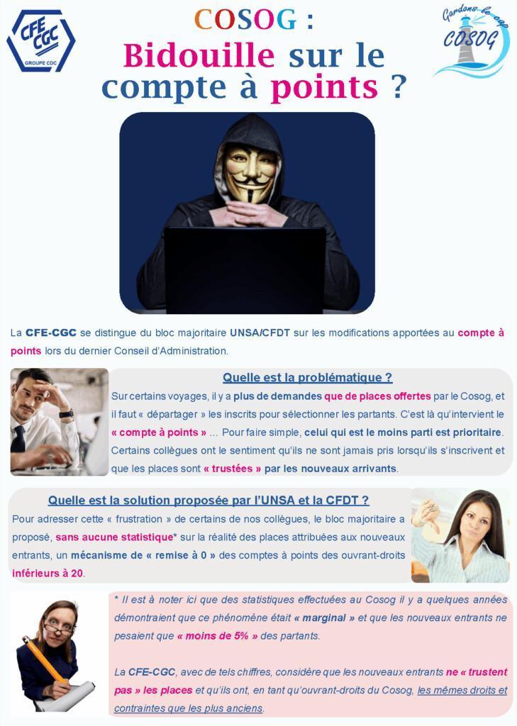 COSOG - Bidouilles sur les comptes à points