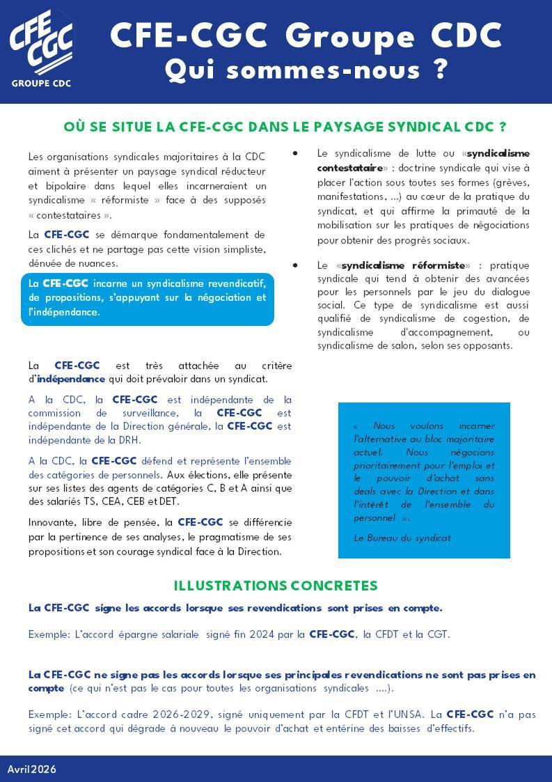 CFE-CGC, l’alternative pour le pouvoir d’achat de TOUS !