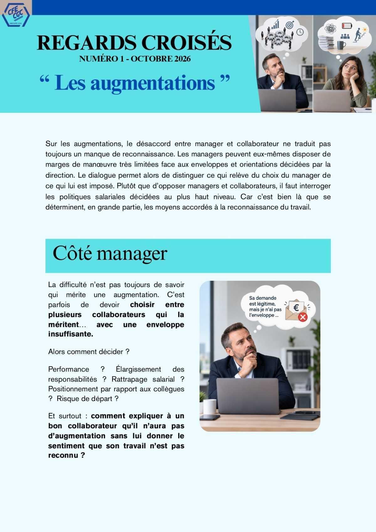 REGARDS CROISES : Les augmentations