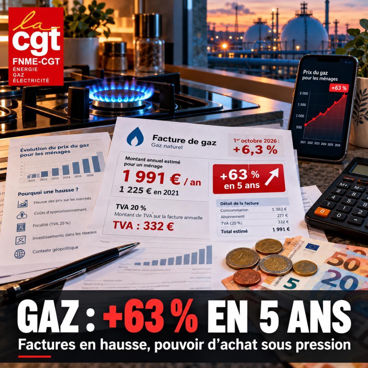 Hausse record des factures de gaz au 1er octobre 2026 : +63 % en cinq ans, stop au racket d'État sur les usagers ! Hausse record des factures de gaz au 1er octobre 2026 : +63 % en cinq ans, stop au racket d'État sur les usagers !