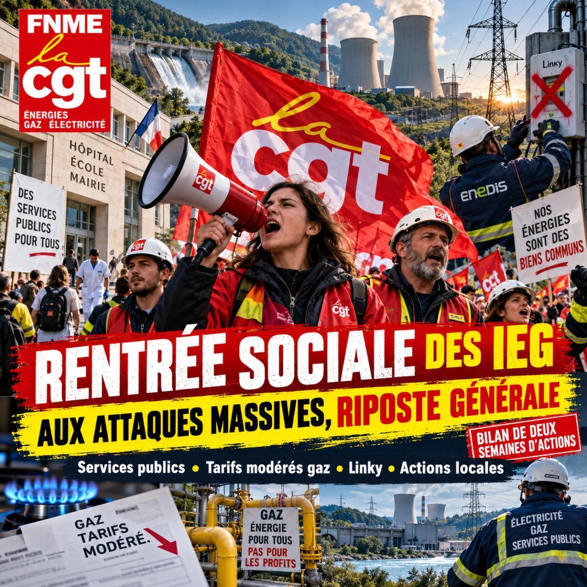 Rentrée sociale des IEG : aux attaques massives, les agents et la FNME-CGT répliquent par une riposte générale ! Rentrée sociale des IEG : aux attaques massives, les agents et la FNME-CGT répliquent par une riposte générale !