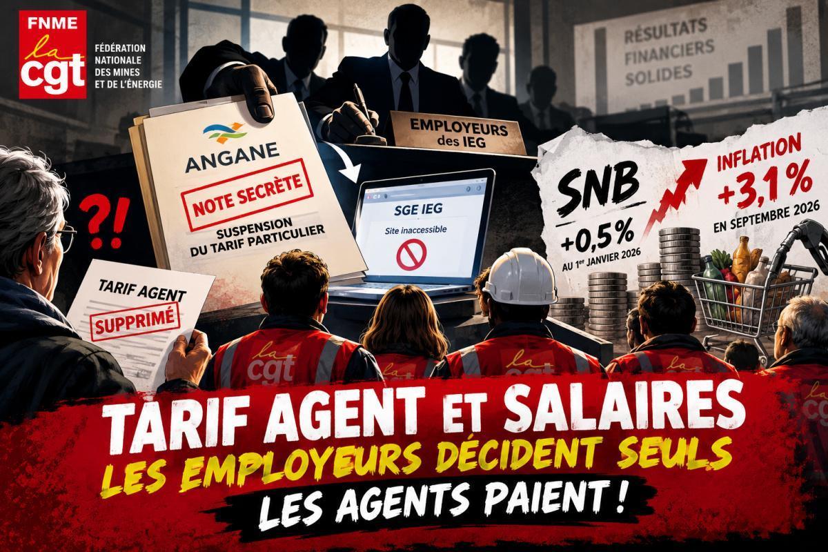 Tarif Agent et salaires dans les IEG : les employeurs décident seuls, les agents paient !