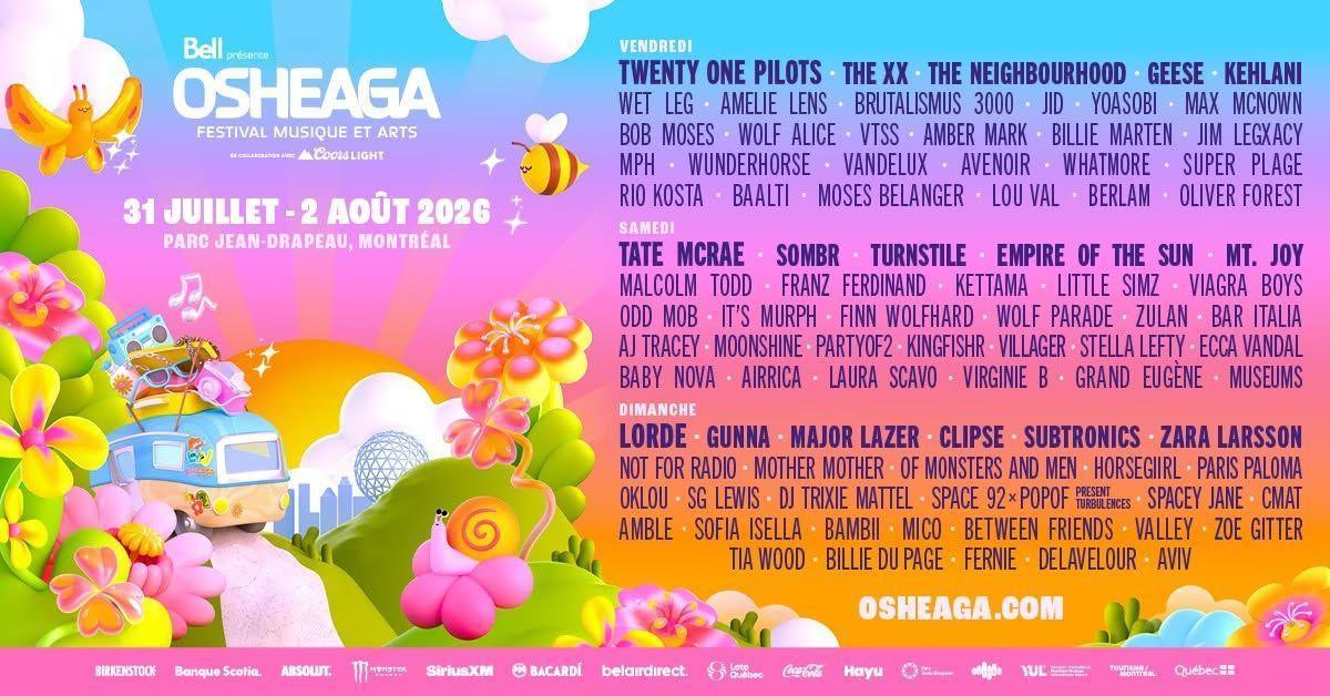 OSHEAGA 2026 au Parc Jean-Drapeau