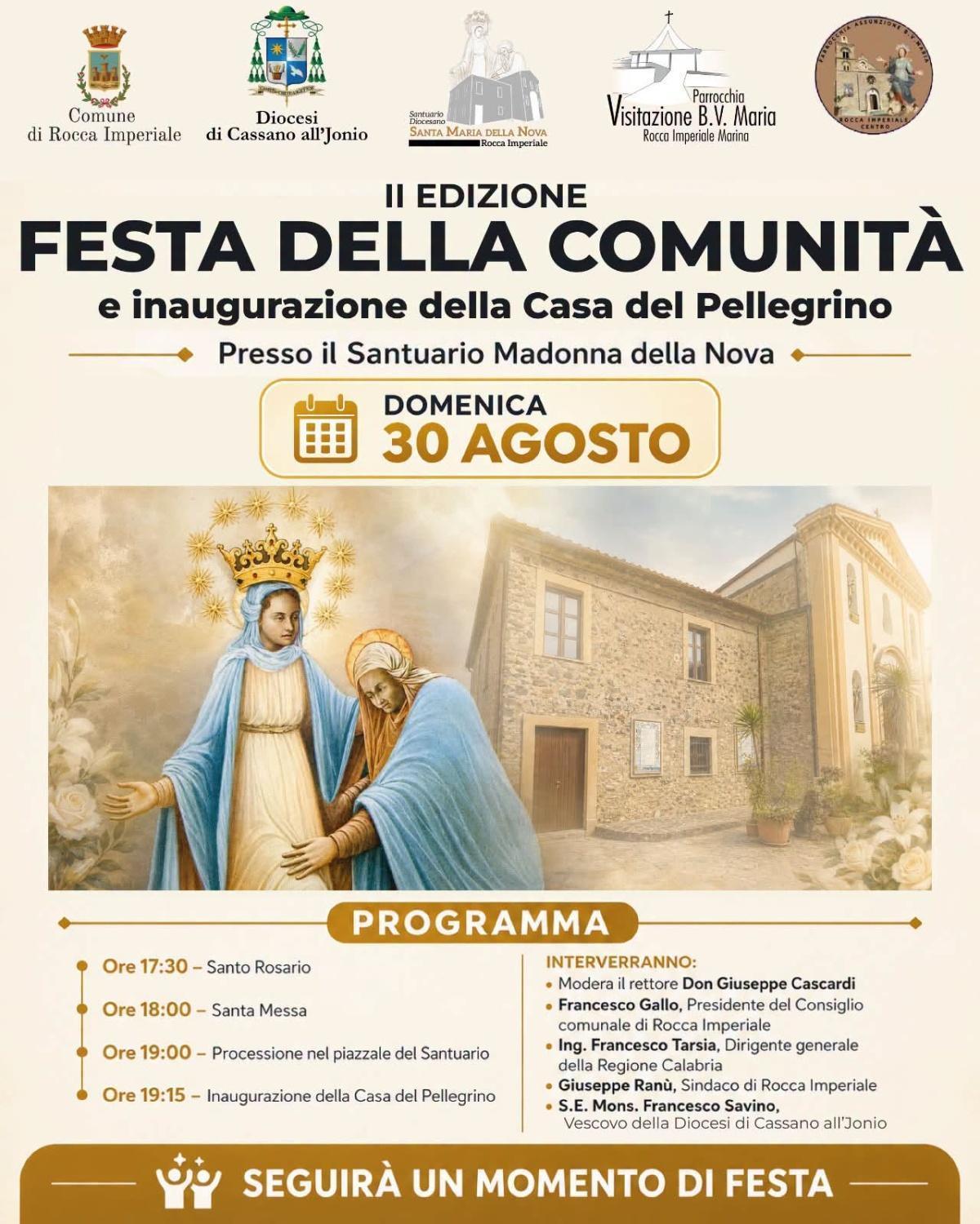 II Edizione Festa della Comunità e inaugurazione della Casa del Pellegrino (dalle ore 17.30)