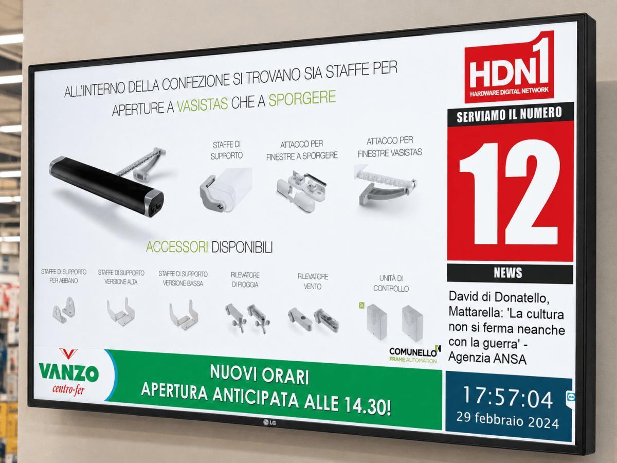 HDN1 | Un canale Digital Signage costruito intorno alla ferramenta HDN1 | Un canale Digital Signage costruito intorno alla ferramenta
