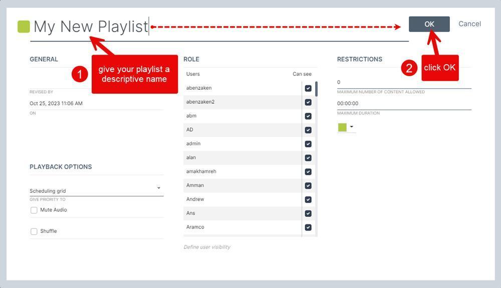 Creare una playlist Creare una playlist