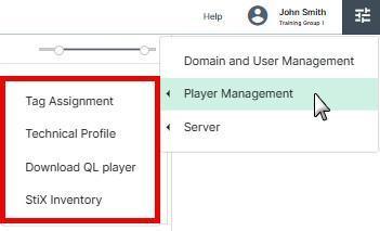 Gestione dei player Gestione dei player