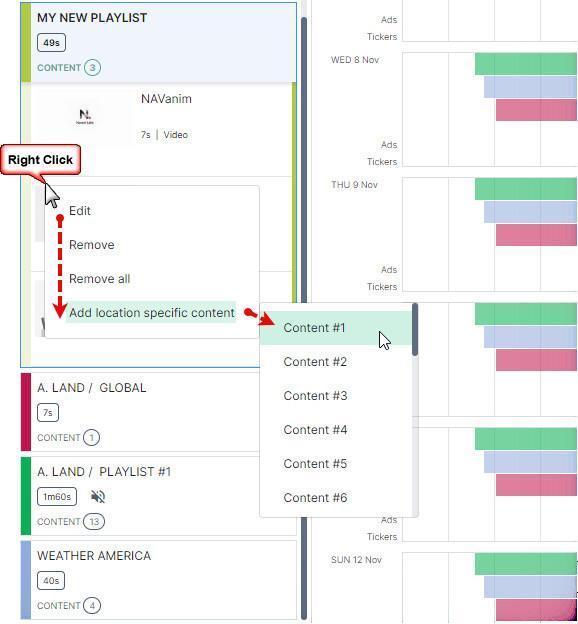 Contenuti specifici per location Contenuti specifici per location