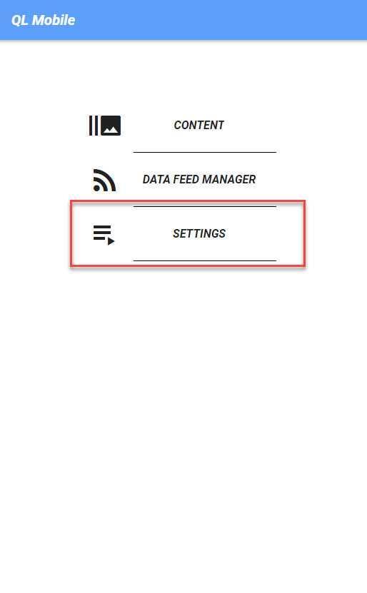 Impostazioni (QL Mobile) Impostazioni (QL Mobile)