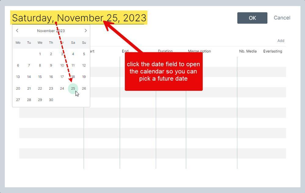 Programmare time slot per giorni specifici Programmare time slot per giorni specifici