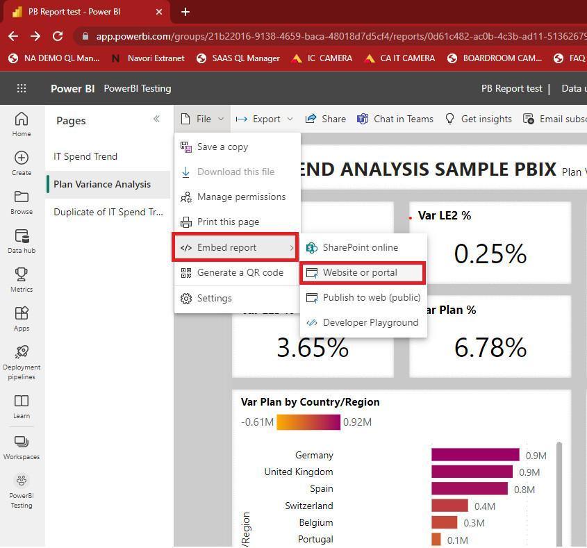 Recuperare l'URL di un report Power BI Recuperare l'URL di un report Power BI