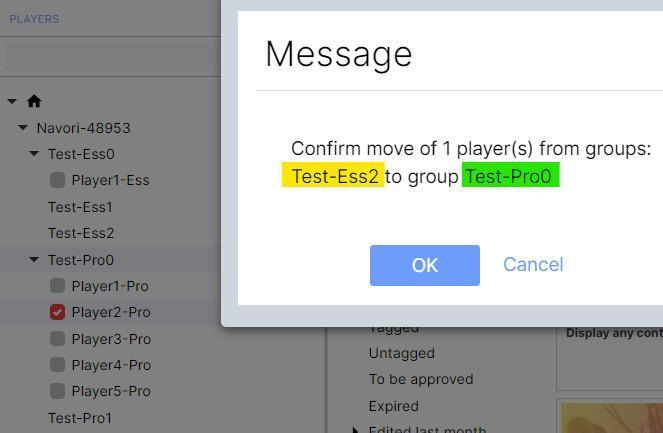 Come spostare uno o più player tra gruppi Come spostare uno o più player tra gruppi