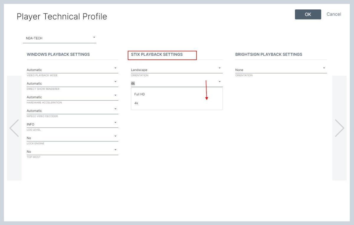Come cambiare l'orientamento di StiX e BrightSign dal Player Technical Profile Come cambiare l'orientamento di StiX e BrightSign dal Player Technical Profile