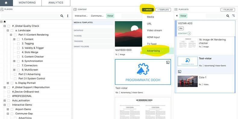 Sincronizzazione dei media pubblicitari programmatici (Vistar e Hivestack) – Novità di Navori QL 2.12 Sincronizzazione dei media pubblicitari programmatici (Vistar e Hivestack) – Novità di Navori QL 2.12