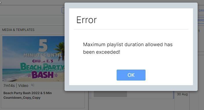 Advertising - Errore «Maximum playlist duration allowed has been exceeded» Advertising - Errore «Maximum playlist duration allowed has been exceeded»