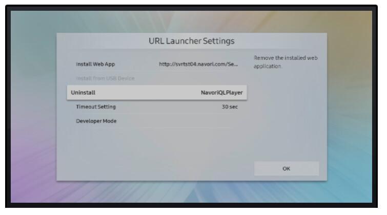 Come passare manualmente a un'altra versione del Navori Player su Samsung Tizen Come passare manualmente a un'altra versione del Navori Player su Samsung Tizen