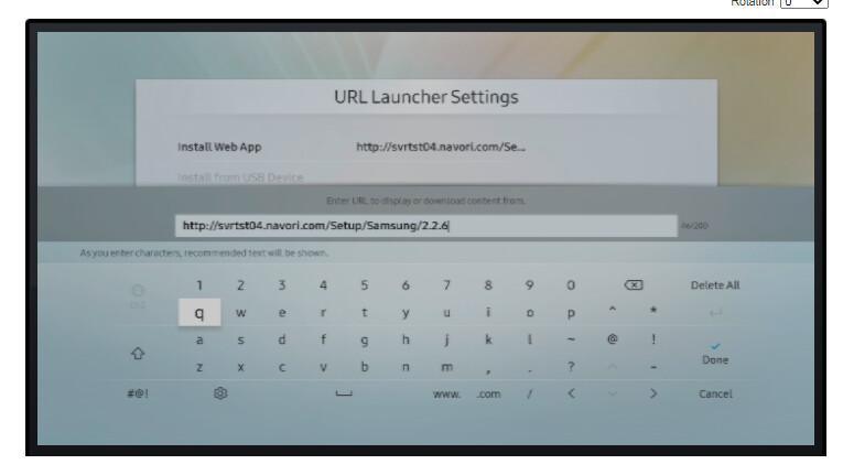 Come passare manualmente a un'altra versione del Navori Player su Samsung Tizen Come passare manualmente a un'altra versione del Navori Player su Samsung Tizen