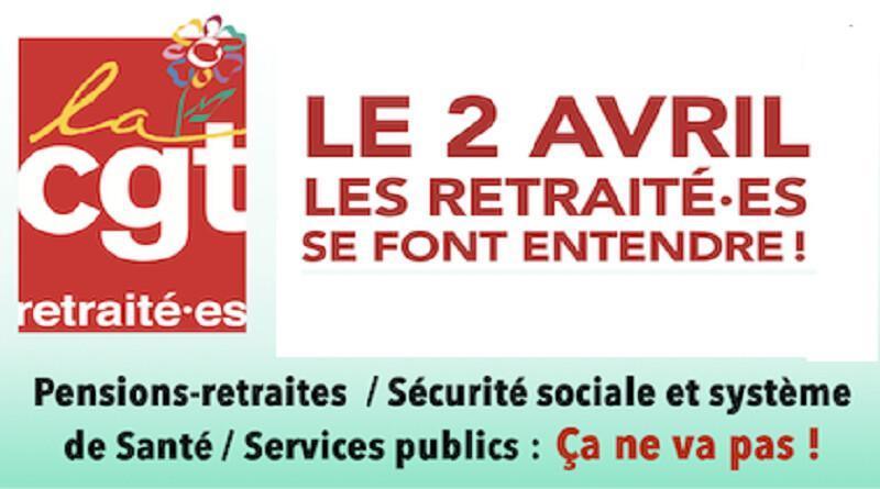 Le 2 avril, les retraité.e.s dans la rue!