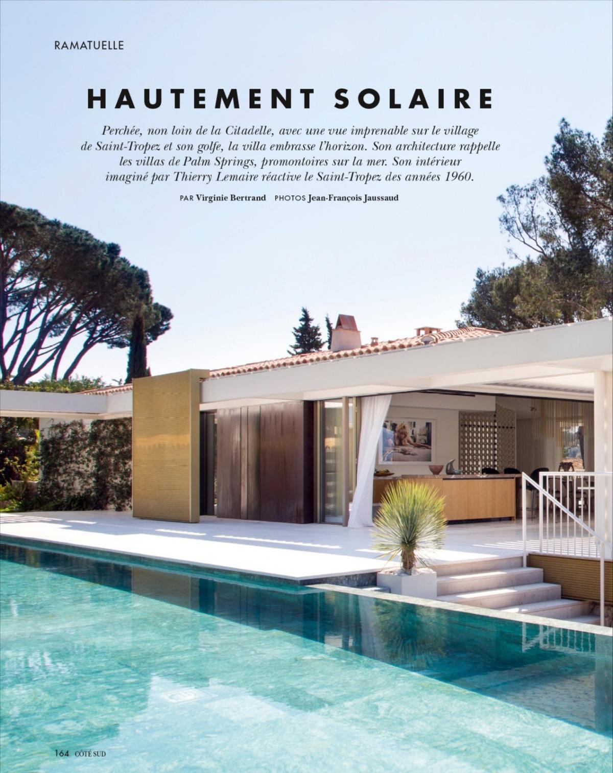 Hautement solaire : une villa sixties signée Thierry Lemaire au-dessus de Saint-Tropez