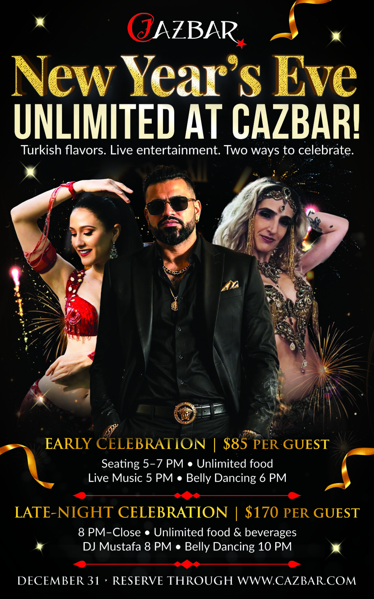 New Year’s Eve promotion at Cazbar Columbia