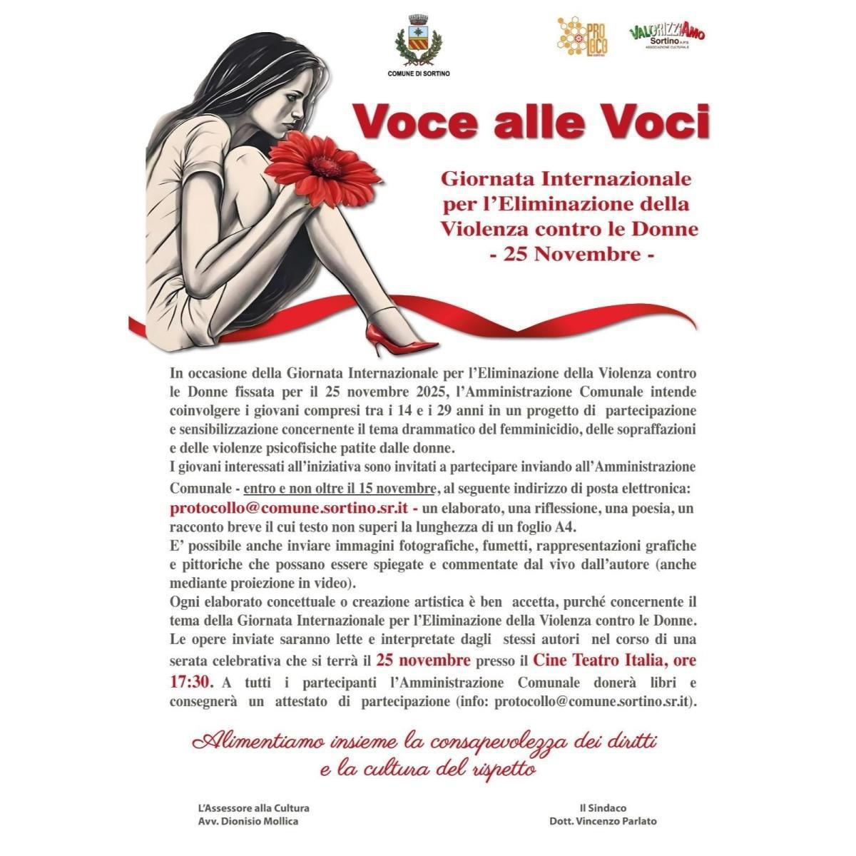 Voce alle Voci - Giornata Internazionale per l'Eliminazione della Violenza contro le Donne (inizio ore 17:30)