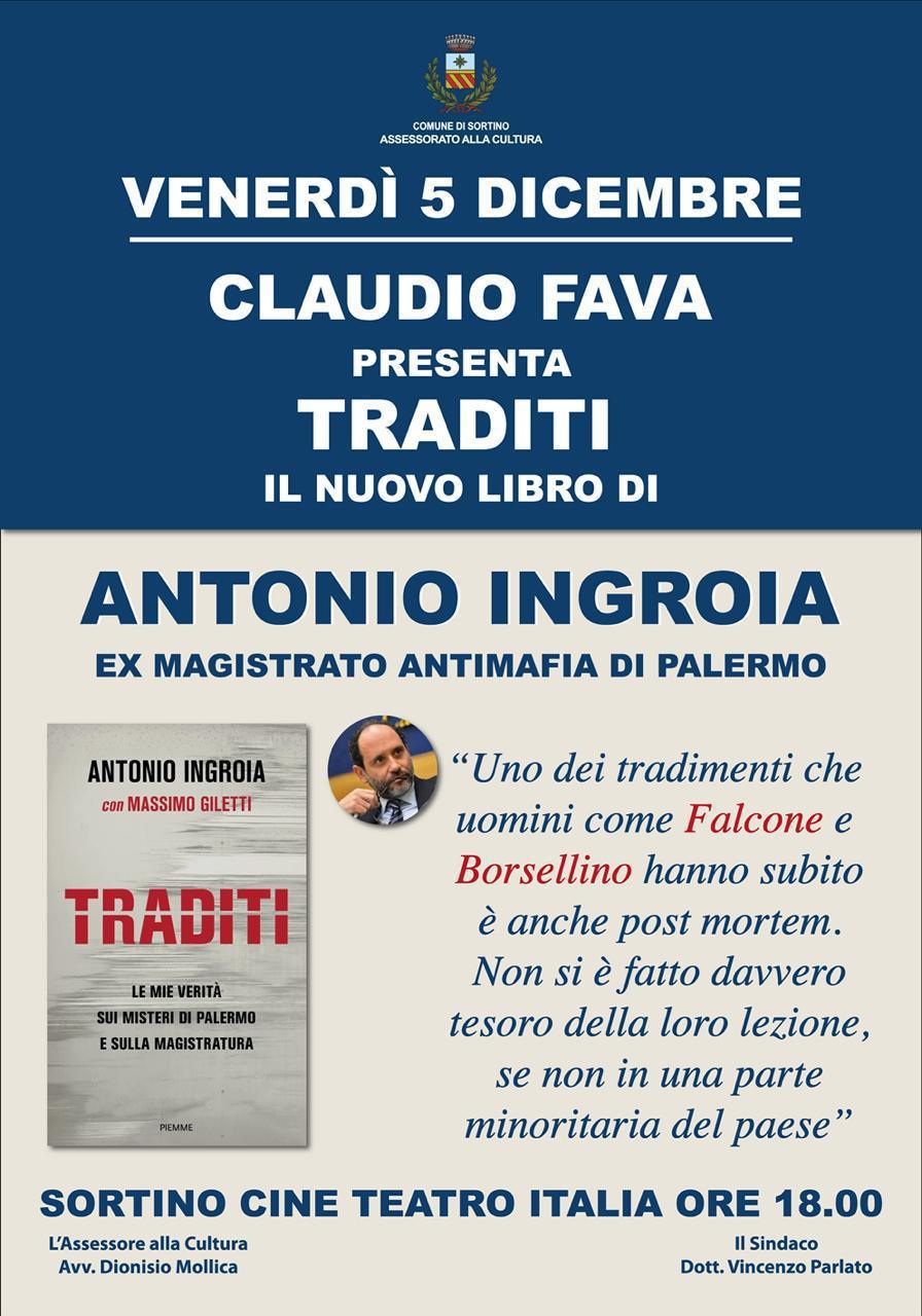 Presentazione del libro “Traditi” di Antonio Ingroia (inizio ore 18.00)