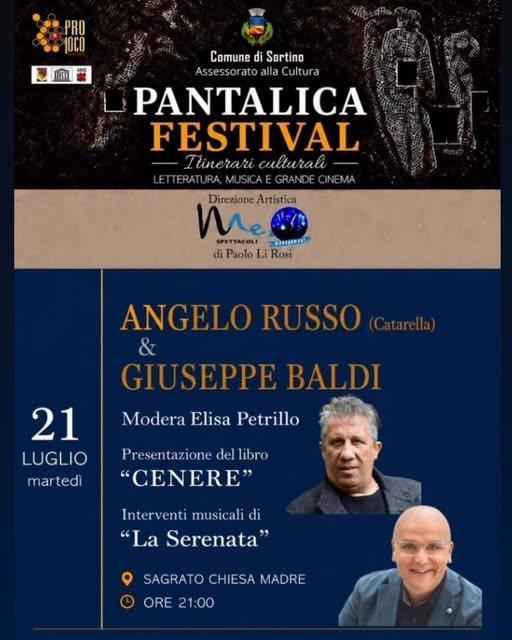 Pantalica Festival - presentazione del libro "Cenere" Angelo Russo e Giuseppe Baldi (Inizio ore 21.00) Pantalica Festival - presentazione del libro "Cenere" Angelo Russo e Giuseppe Baldi (Inizio ore 21.00)
