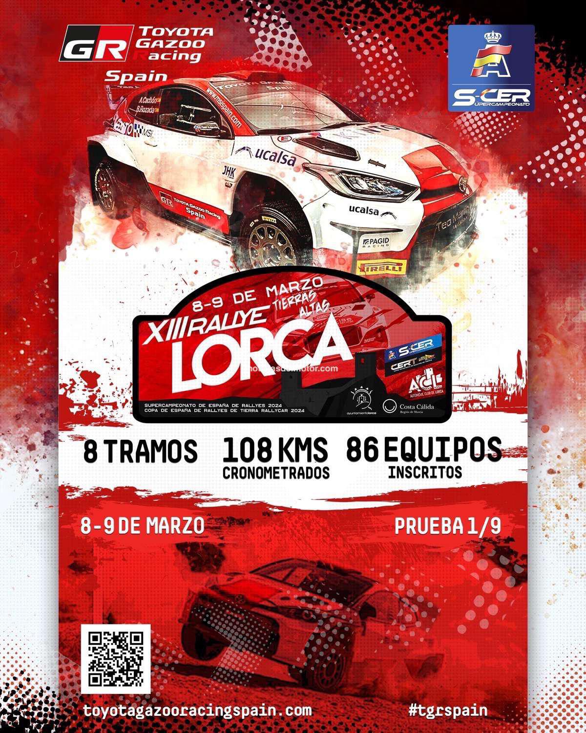 TOYOTA GAZOO RACING SPAIN: ALEJANDRO CACHÓN Y BORJA ROZADA DEBUTAN EN LORCA CON EL GR YARIS RALLY2