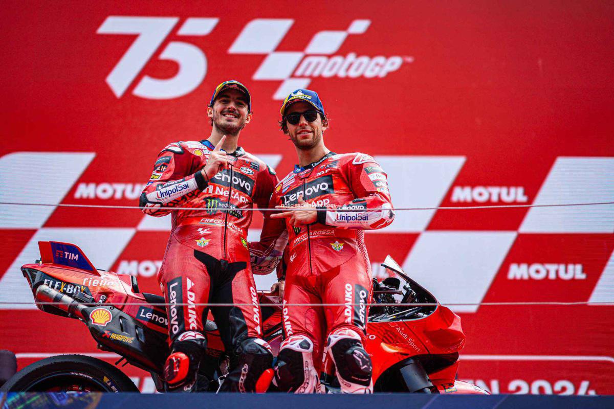 MOTOGP: Bagnaia y el Ducati Lenovo Team, imbatibles en Assen. Gran podio de Bastianini, tercero