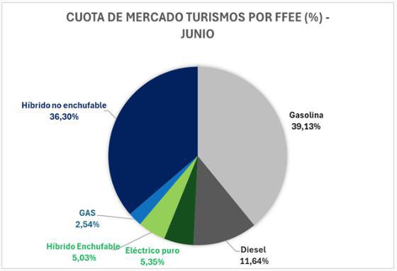 EL MERCADO DE VEHÍCULOS ELECTRIFICADOS VUELVE A RETROCEDER UN 11,5% EN JUNIO